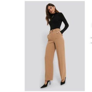 NA-KD Wide Leg Button Pants, Sz EU 38